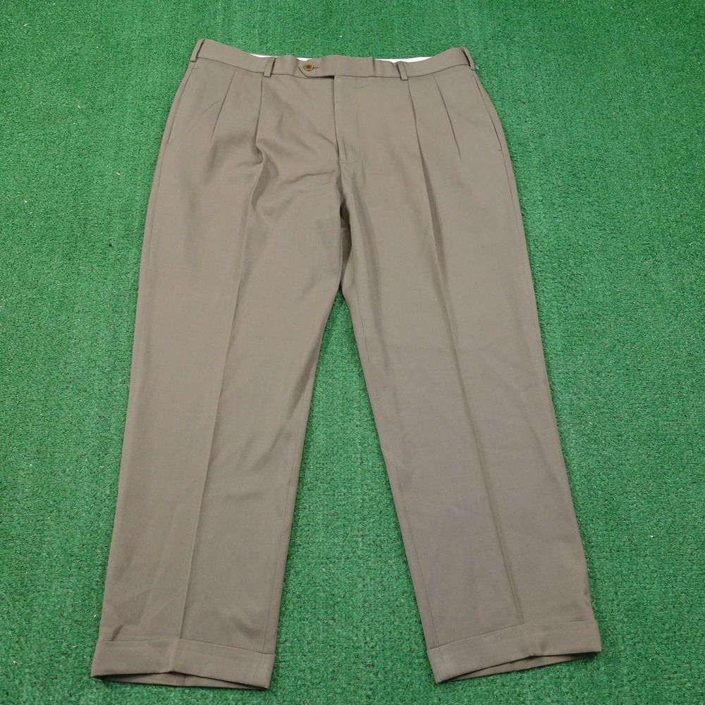 BROOKS BROTHERS MADISON BROWN PLEATED DRESS PANTS MENS SIZE 38X30 **READ
